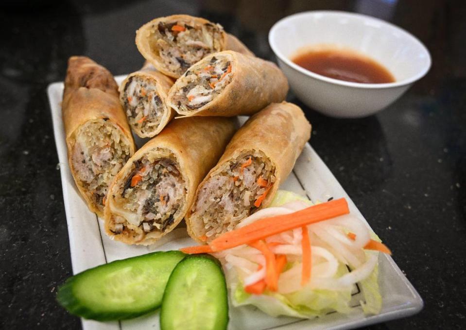 Several different types of egg rolls are on the appetizer menu at Sizzle n’ Steam and come with dipping sauce.