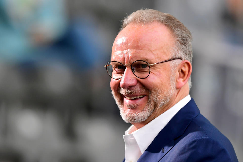 Soccer Football - DFB Cup - Final - Bayer Leverkusen v Bayern Munich - Olympiastadion, Berlin, Germany - July 4, 2020  Bayern Munich chairman of the board Karl-Heinz Rummenigge before the match, following the resumption of play behind closed doors after the outbreak of the coronavirus disease (COVID-19)  Robert Michael/Pool via REUTERS  DFB regulations prohibit any use of photographs as image sequences and/or quasi-video