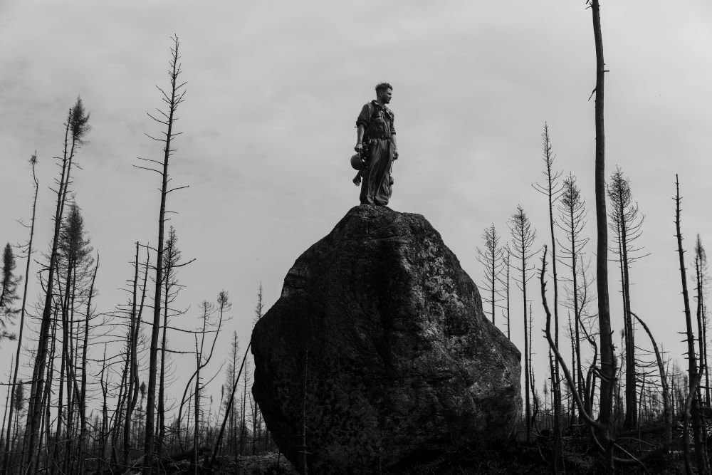 Theo Dagnaud scans the horizon, Quebec, Canada, 13 July 2023