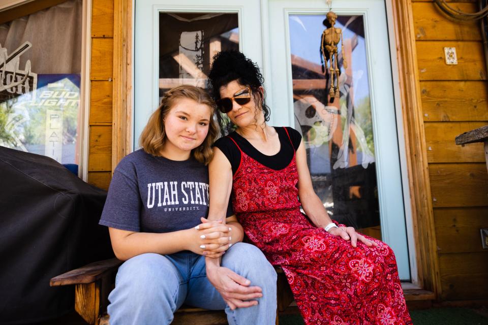 Zoey Hoover, left, and her mother Autumn Hoover pose for a portrait at their home in Logan on Thursday, May 18, 2023. | Ryan Sun, Deseret News