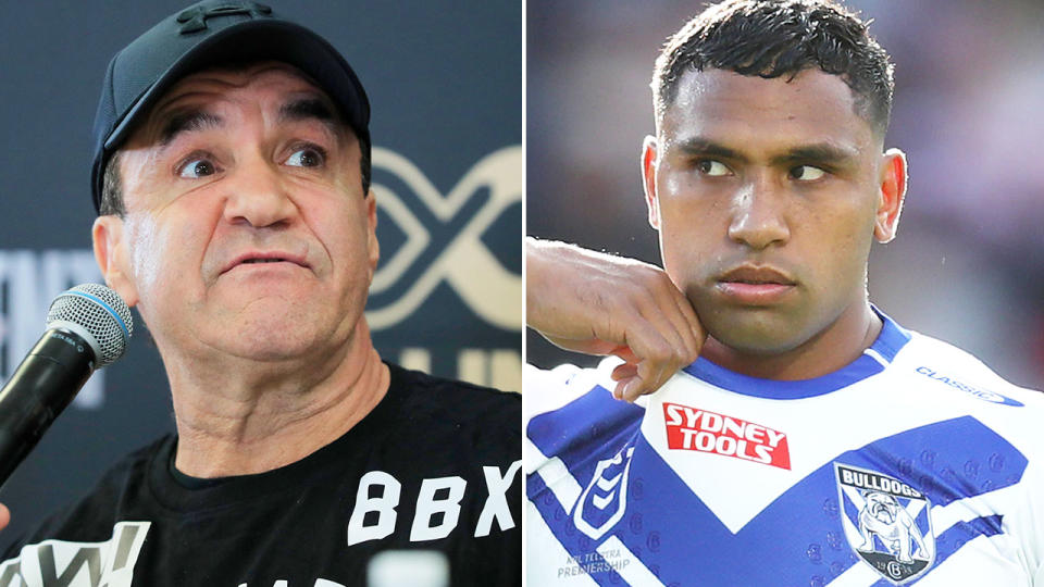 Pictured left to right, former Aussie boxing world champion Jeff Fenech and NRL star Tevita Pangai Jr.