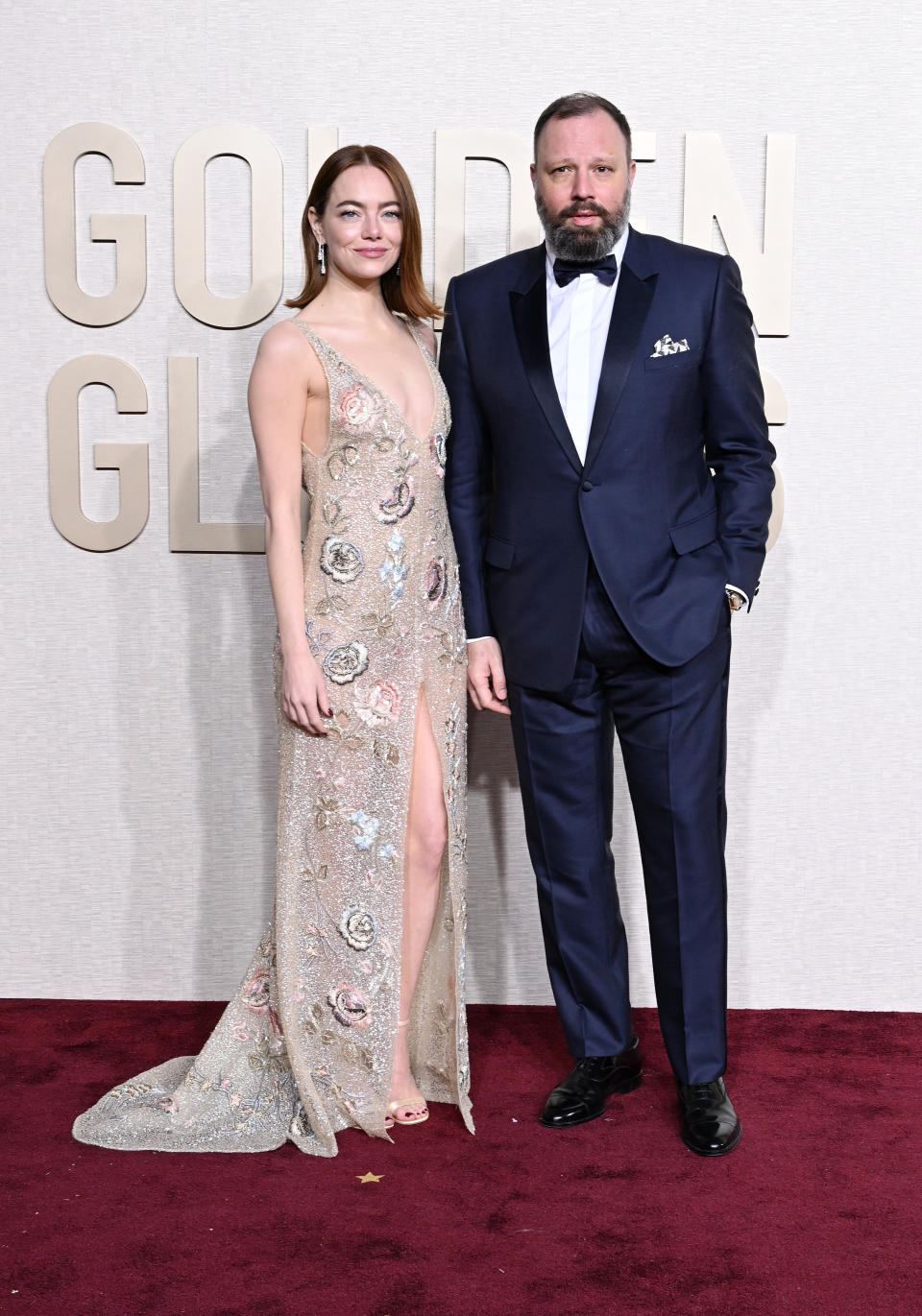 Emma Stone Goes For Gold In Shiny Strappy Heels At Golden Globes 2024   5b54c126ba993015b324a42dce8c8f0d