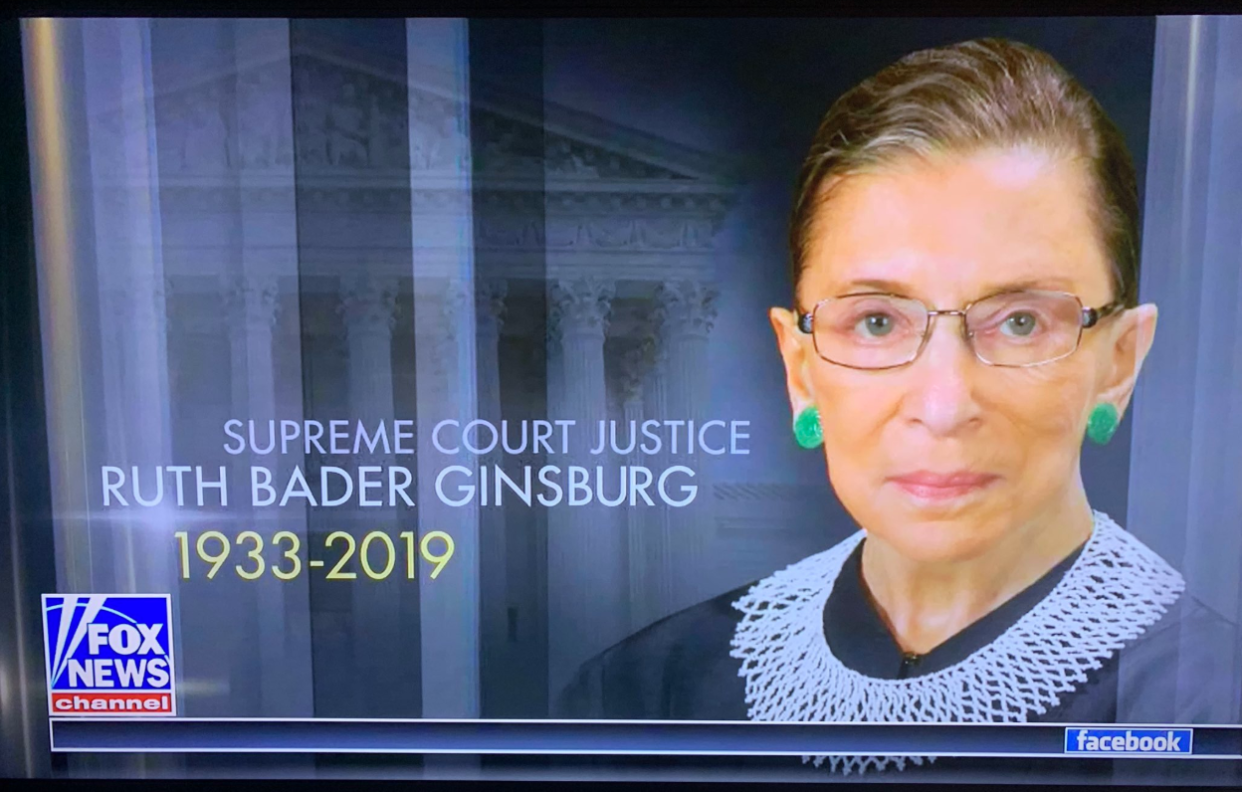 After ‘Fox & Friends’ accidentally posted a graphic implying that Supreme Court Justice Ruth Bader Ginsburg had died, Twitter is calling for justice. (Photo: Twitter, @BenCollins1776)