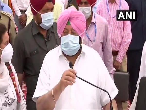 Punjab Chief Minister Captain Amarinder Singh speaking to media on Sunday. 