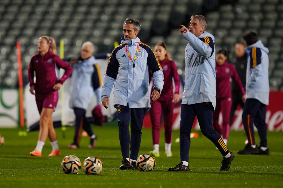 Jorge Vilda during a training session with Spain's squad.