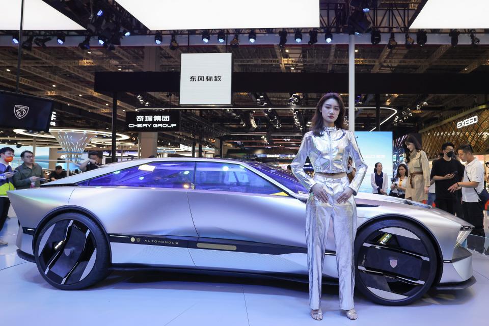 The Peugeot Inception concept car at the Shanghai auto show.