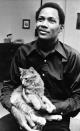 Frank Wills, the security guard who discovered the now infamous Watergate break-in on June 17, is now working as a security guard in another Washington office building shown May 16, 1973. It was Wills chance discovery of a piece of tape attached to a Watergate Basement door latch that lead to the arrest of five men in connection with the breaking into of the democratic national committee offices. (AP Photo)