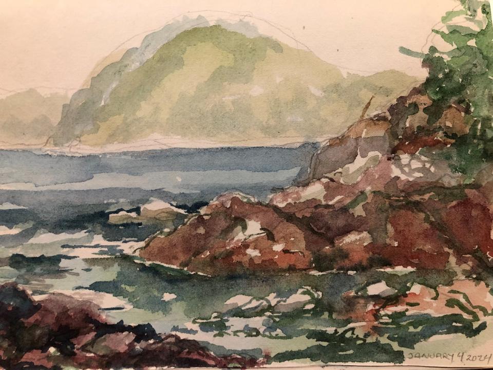 Smart will be doing more watercolour painting during his retirement. Pictured here is one of his paintings from January.