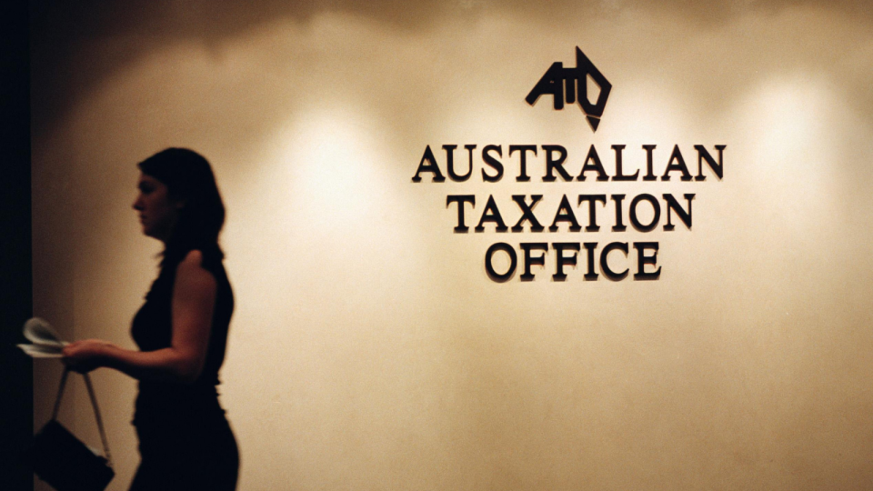 A sign and logo for the Australian Taxation Office (ATO).