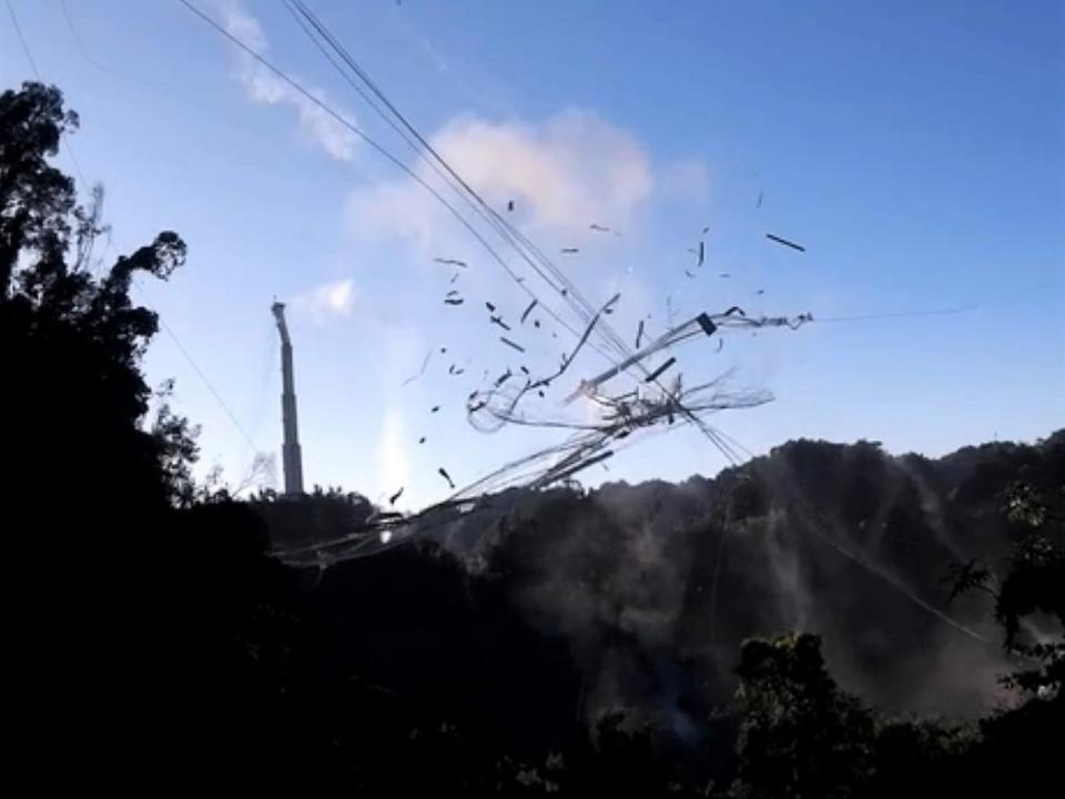 The Arecibo Observatory in Puerto Rico had sustained significant damage before its collapse (National Science Foundation)