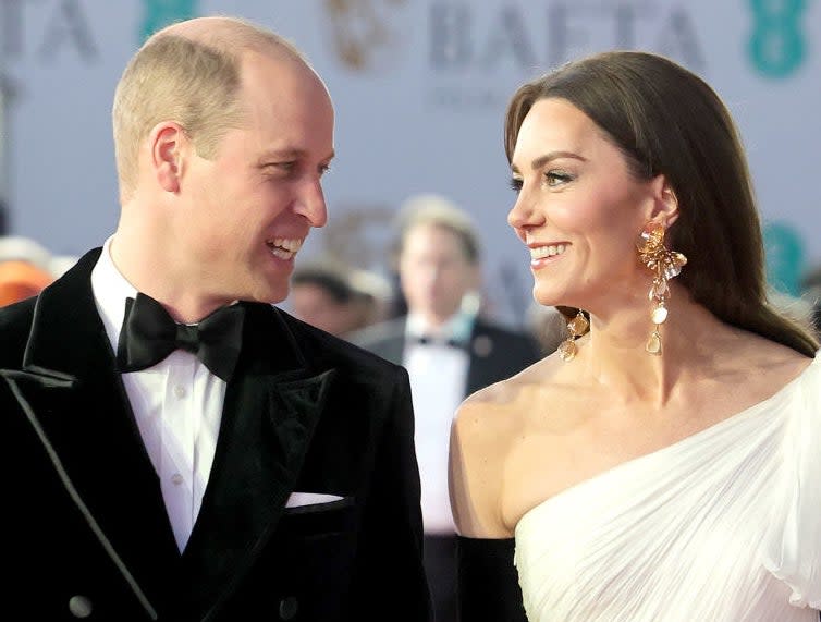 A closeup on William, Prince of Wales and Catherine, Princess of Wales