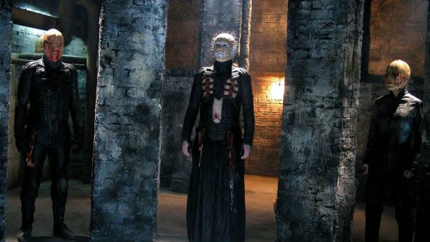 Pinhead and other cenobites in a scene from "Hellraiser: Deader"<p>Dimension Films</p>