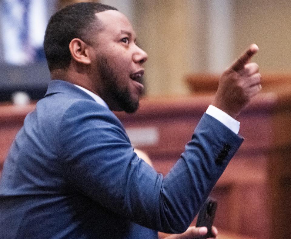 Sen. Robert Stewart during the first day of the legislative session at the Alabama Statehouse in Montgomery, Ala., on Tuesday March 7, 2023.