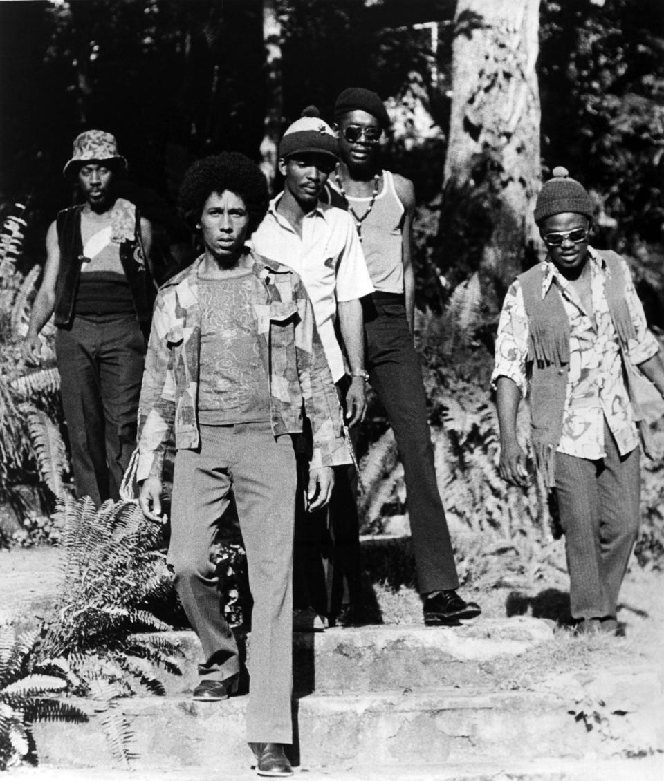 The Wailers in 1972, l-r, Bunny Wailer, Bob Marley, Carlton Barrett, Peter Tosh and Aston Barrett - Charlie Gillett/Redferns