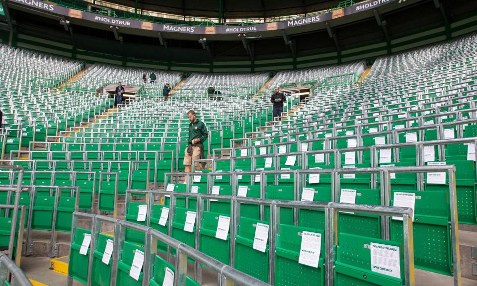 Celtic’s safe standing area for more than 2,000 fans was open for the first time at a friendly in July 2016.