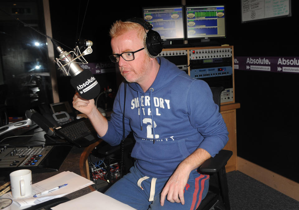 Chris Evans in the radio studio.