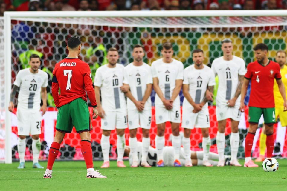 Ronaldo took free-kick after free-kick against Slovenia... (Getty Images)