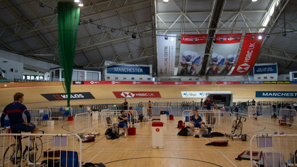 Riders have been allocated individual pens to ensure they remain apart (British Cycling)