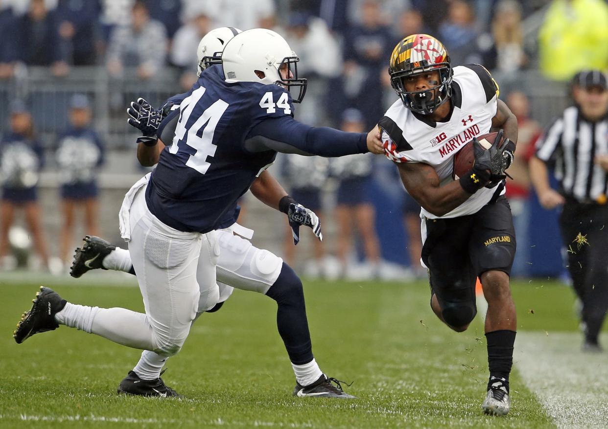 Maryland's William Likely (4) is one of the most dangerous returners in the country. (AP Photo/Chris Knight)