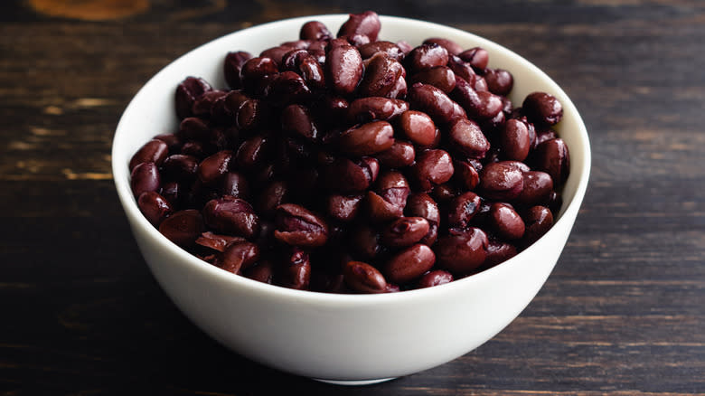 bowl of canned black beans