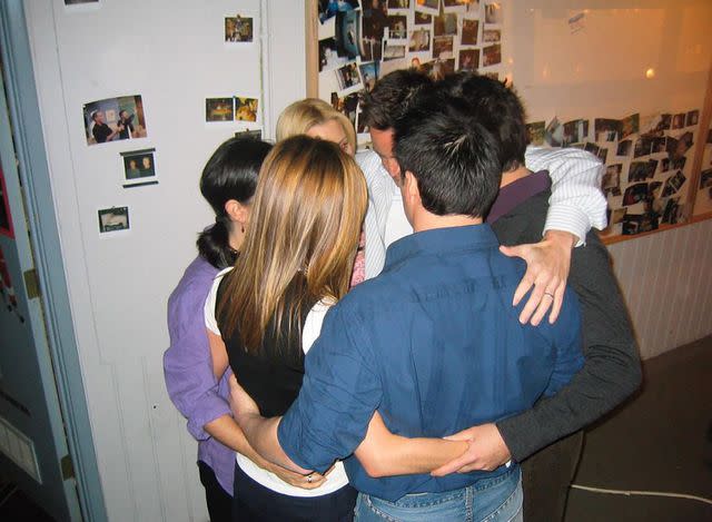 <p>David Schwimmer/instagram</p> David Schwimmer shares a throwback photo of the 'Friends' cast before the taping of the show's final episode in 2004