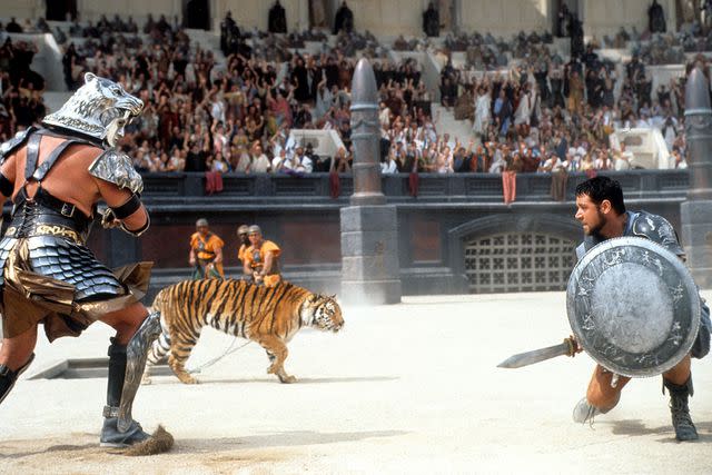 <p>Universal/Getty</p> Russell Crowe in 'Gladiator'