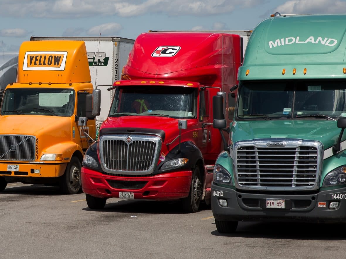 The trucking industry warns a vaccine mandate for its drivers could slow the delivery of food and medical supplies across the border. (David Donnelly/CBC - image credit)