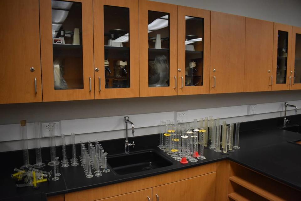 New science labs at Hanshaw Middle School are among the improvements that await students on the first day of school for Modesto City Schools, Monday, Aug. 8, 2022.