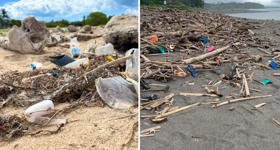 Rubbish on beach Bali