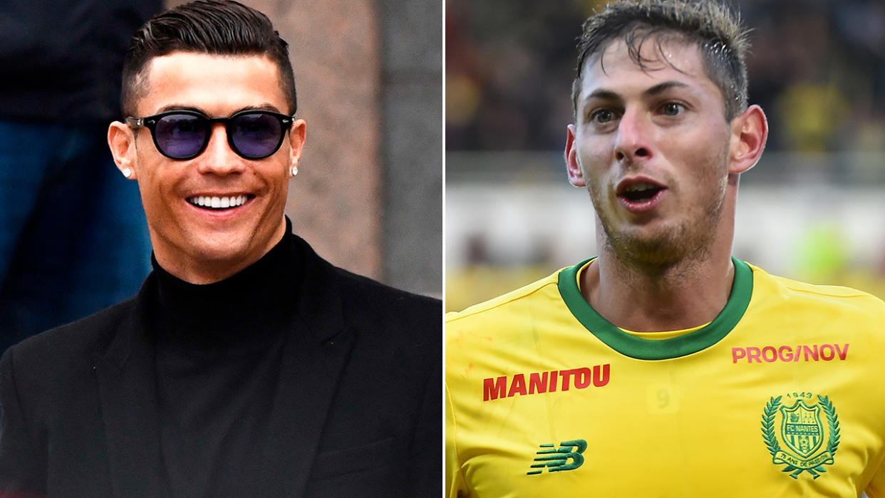 Cristiano Ronaldo and Emiliano Sala. Image: Getty