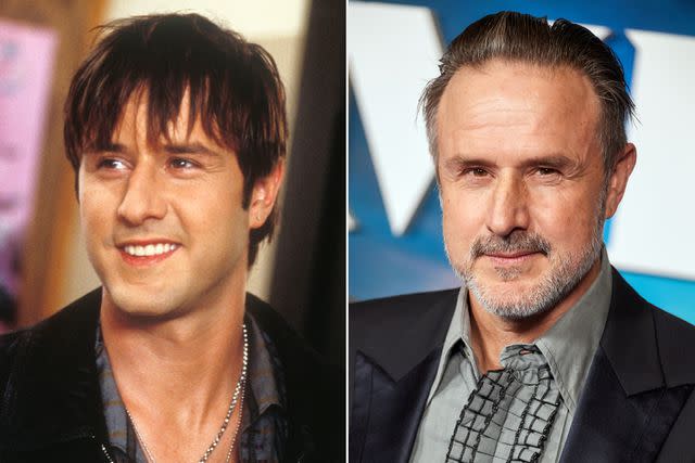 <p>Suzanne Hanover/20th Century Fox/Kobal/Shutterstock; Unique Nicole/Getty</p> David Arquette in Never Been Kissed and now