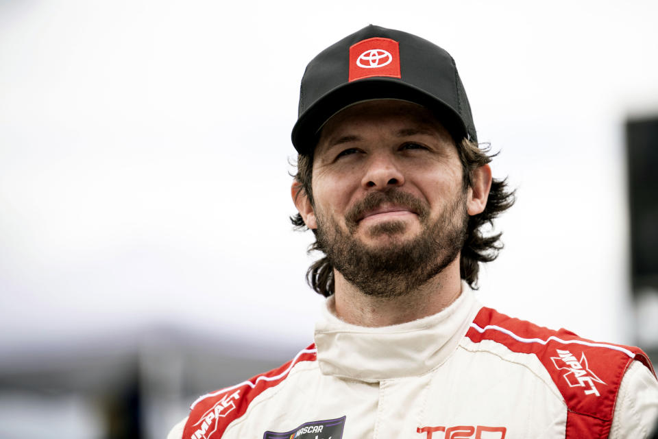 FILE - Ryan Truex looks on prior to a NASCAR Xfinity auto race at Darlington Raceway, May 7, 2022, in Darlington, S.C. Truex has won his first career NASCAR race after 188 starts across all three national series. He took the checkered flag Saturday, April 29, 2023, in the Xfinity Series race at Dover Motor Speedway. (AP Photo/Matt Kelley, File)