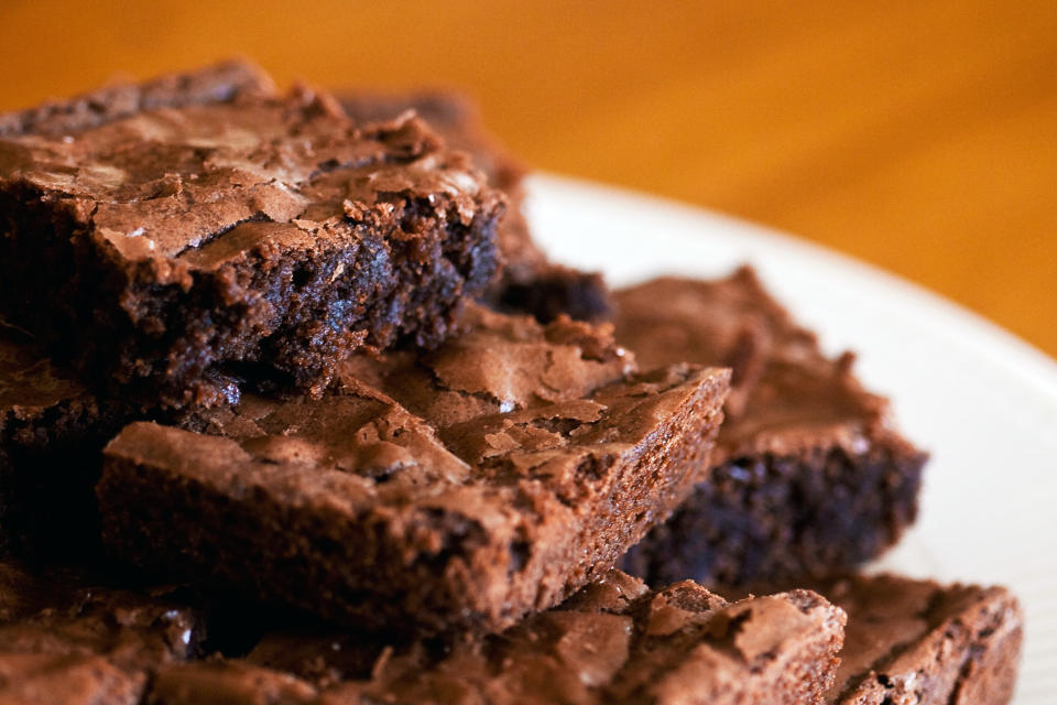 A pile of brownies.