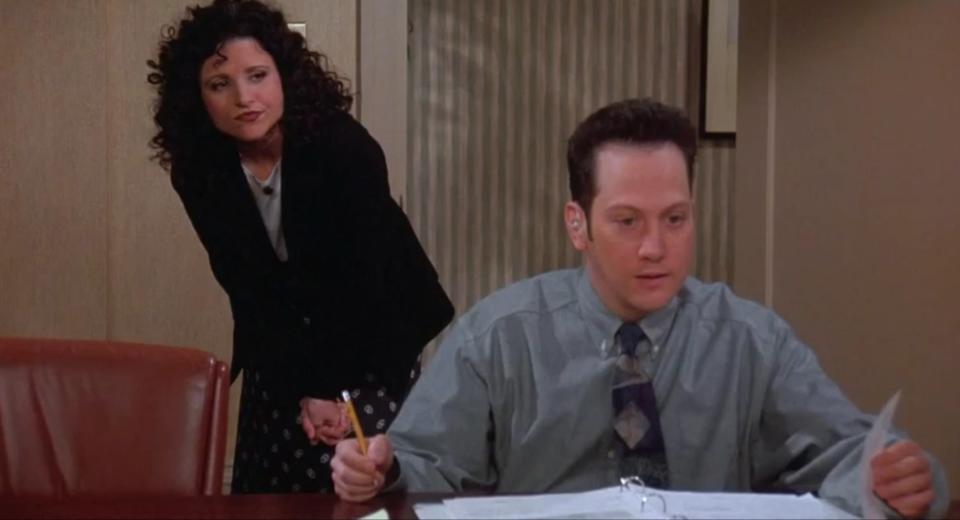 Another SNL star to pop up on Seinfeld, Rob Schneider played Elaine's partially-deaf co-worker Bob. 