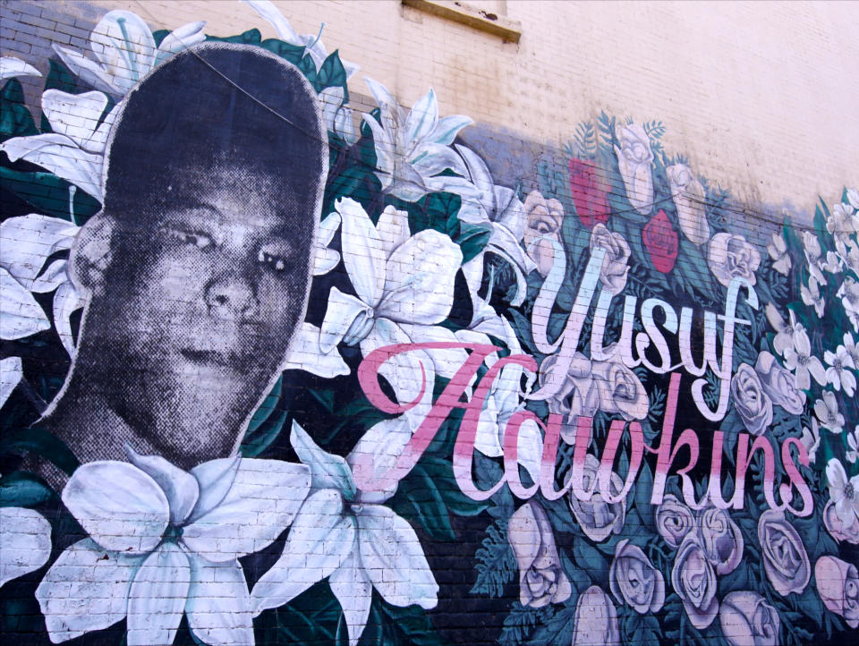 Mural dedicated to Yusuf Hawkins in Bedford-Stuyvesant, Brooklyn | Courtesy of Hawkins Family/HBO