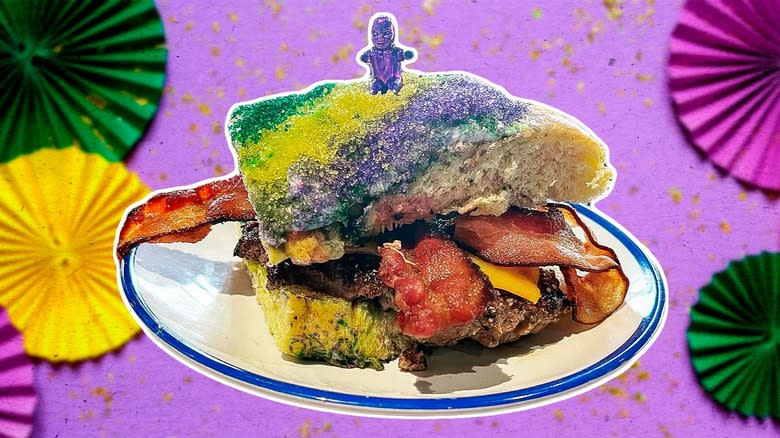 Burger on king cake buns