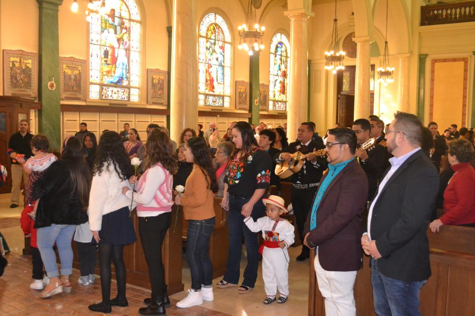 Many parishioners dressed in traditional Guatemalan attire and a band performed liturgical mariachi during mass on the Feast Day of Our Lady of Guadalupe at St. Joseph's Church in Newport on Sunday Dec. 18, 2022.