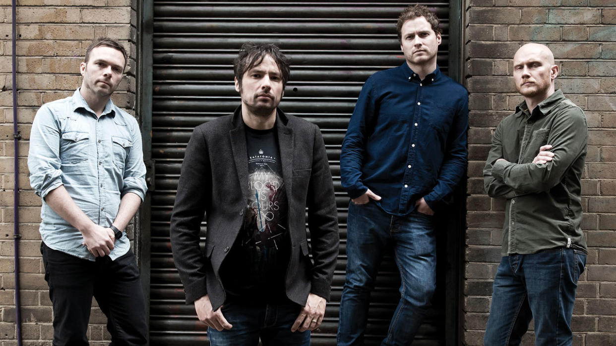  The Pineapple Thief against a wall in 2014 