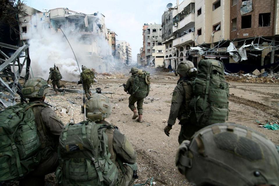 Israeli soldiers in the Gaza Strip, which has faced near-constant aerial bombardment (Israel Defense Forces via Reuters)