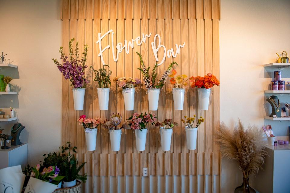 An assortment of flowers for customers to create their own bouquets is displayed at CC's Flowers at Jessup Farm Artisan Village in Fort Collins in 2022.