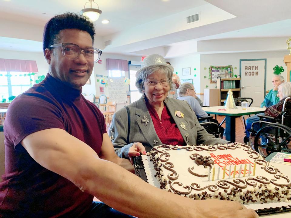 Dorris Hamilton, right, celebrates her birthday next to her son, Rio, in Las Cruces, N.M. on March 7, 2020. The Hamiltons' court battle over her appointed guardian, Advocate Services of Las Cruces, brought statewide attention to statutes governing such appointments.