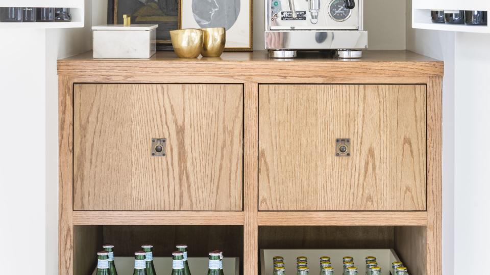 coffee bar ideas built in cabinet