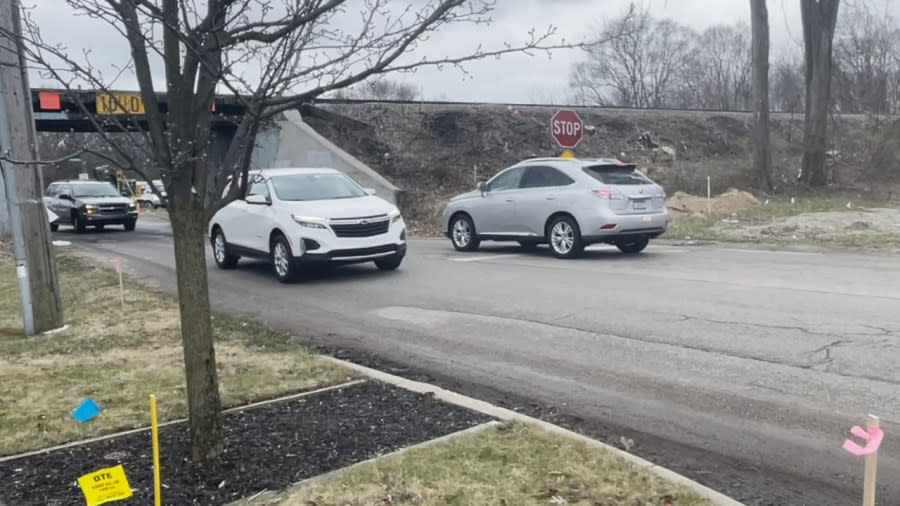 A construction project is set to replace the railroad bridge that crosses Bristol Avenue in Walker. (Matt Jaworowski/WOOD TV8)