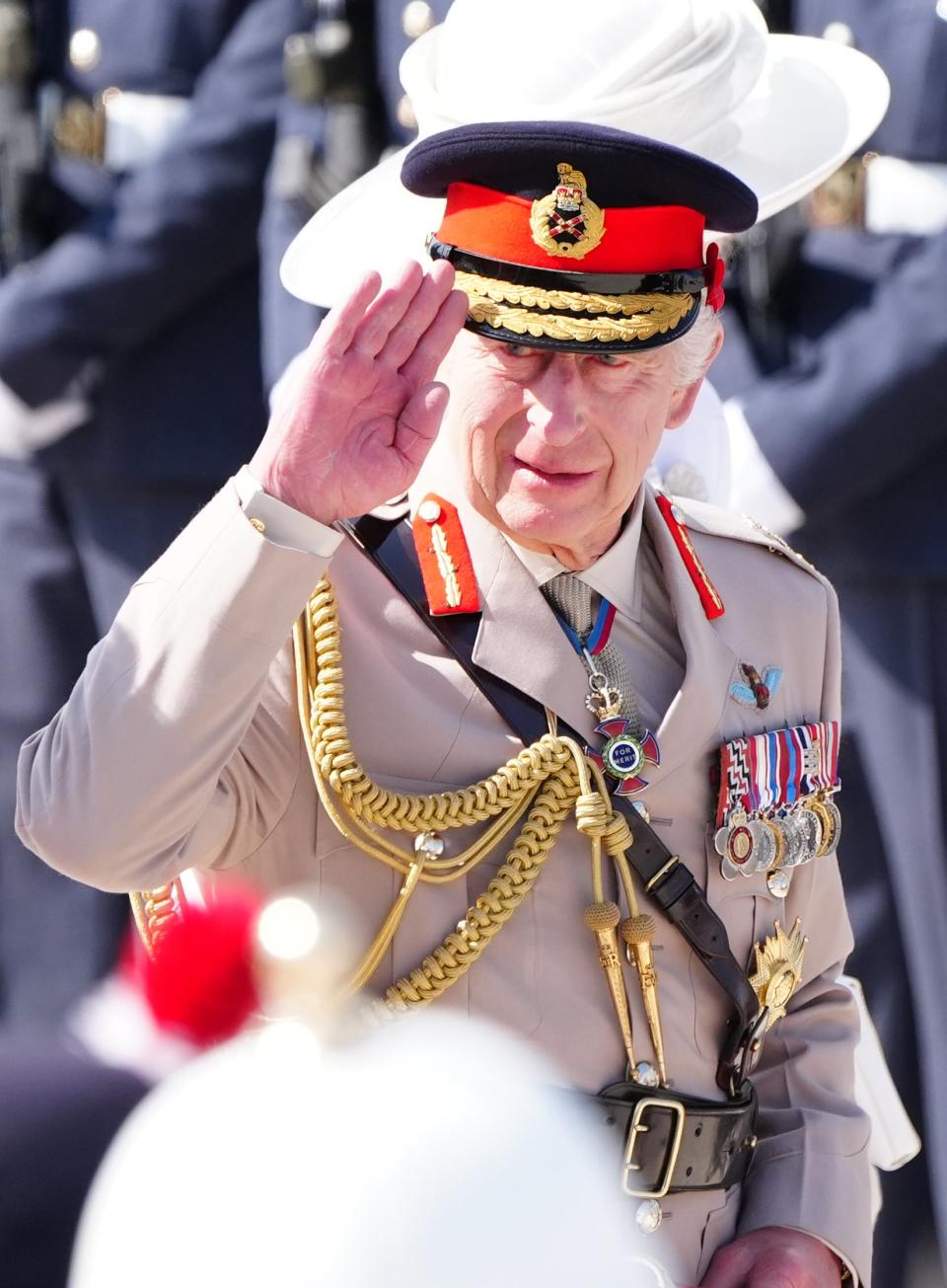 The King will present the Irish Guards with new colours today (Jane Barlow/PA Wire)