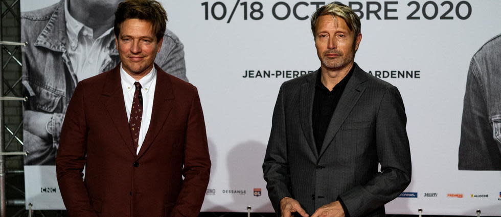 Thomas Vinterberg et Mads Mikkelsen à la cérémonie d'ouverture du 12e Festival Lumière, à Lyon, le 10 octobre.
