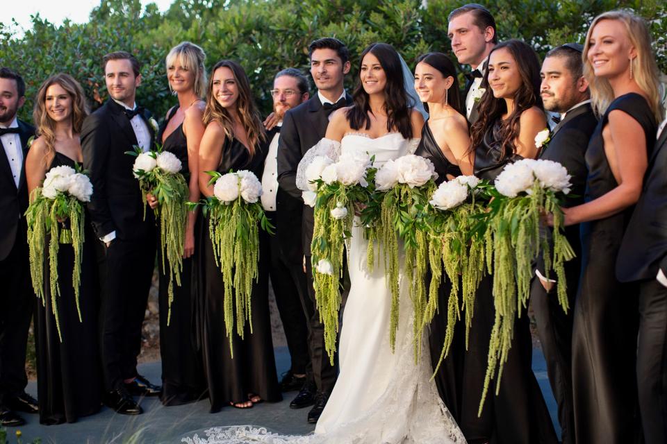 Bridal party in custom gowns by Lexi and Fame and Partners. The men were in Strong Suiting.