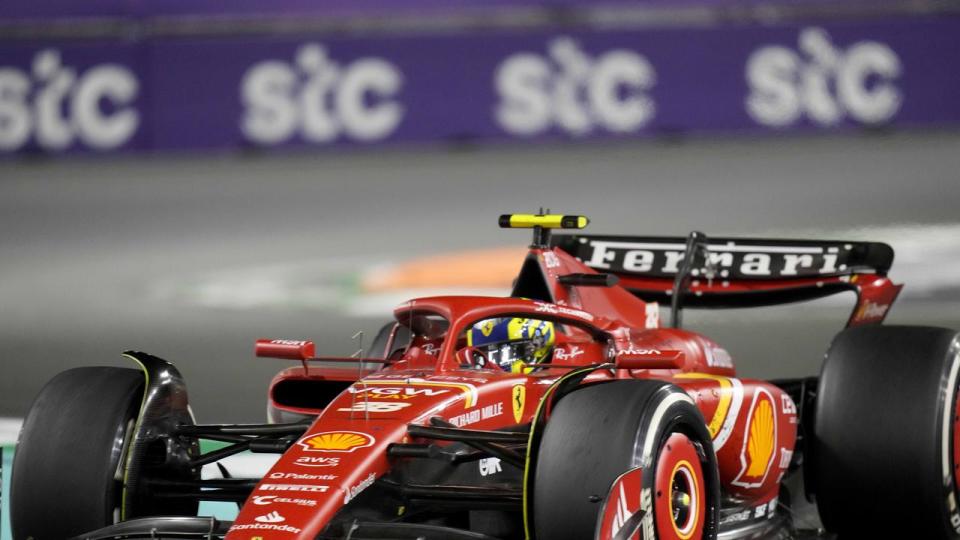 Bearman driving for Ferrari in the Saudi GP.