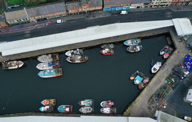 Fishing boats at North Shields Fish Quay (Owen Humphreys/PA)