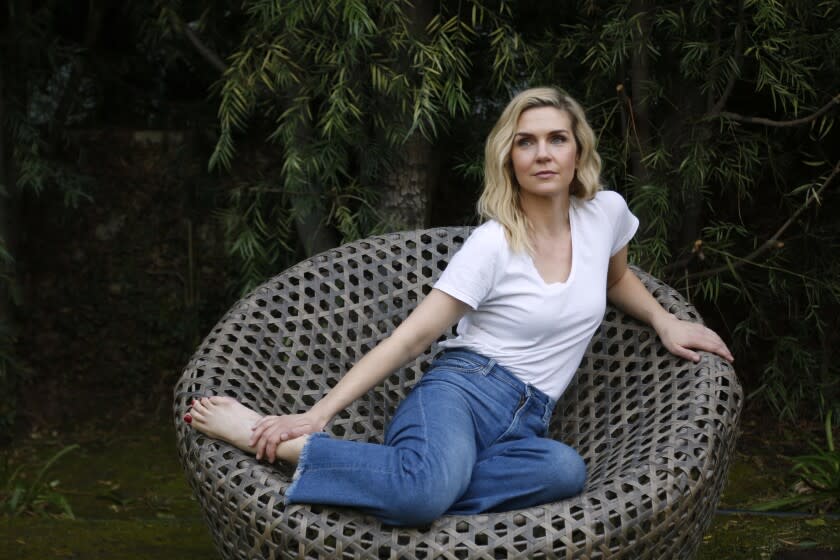 LOS ANGELES CA - FEBRUARY 5, 2020 - Actor Rhea Seehorn of the AMC show, "Better Call Saul," reclines at her home in Los Angeles on February 5, 2020. Seehorn plays attorney Kim Wexler on, "Better Call Saul," the spinoff to "Breaking Bad." Kim is the girlfriend of Saul Goodman, the sketchy attorney played by Bob Odenkirk. Many fans fear that Kim is living on borrowed time because Saul is getting closer to the criminal element, and her character is not in "Breaking Bad." (Genaro Molina / Los Angeles Times)