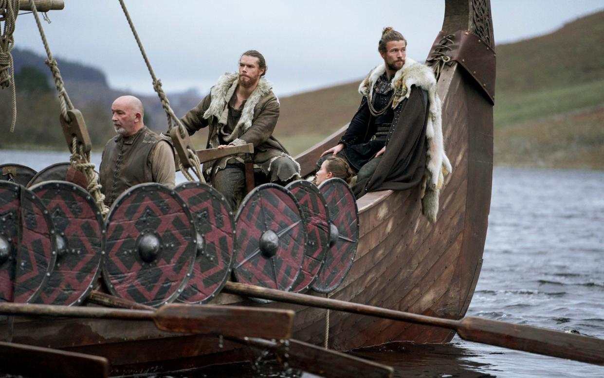 Sam Corlett as Leif, Lujza Richter as Liv, Leo Suter as Harald in Vikings: Valhalla - Netflix/Bernard Walsh